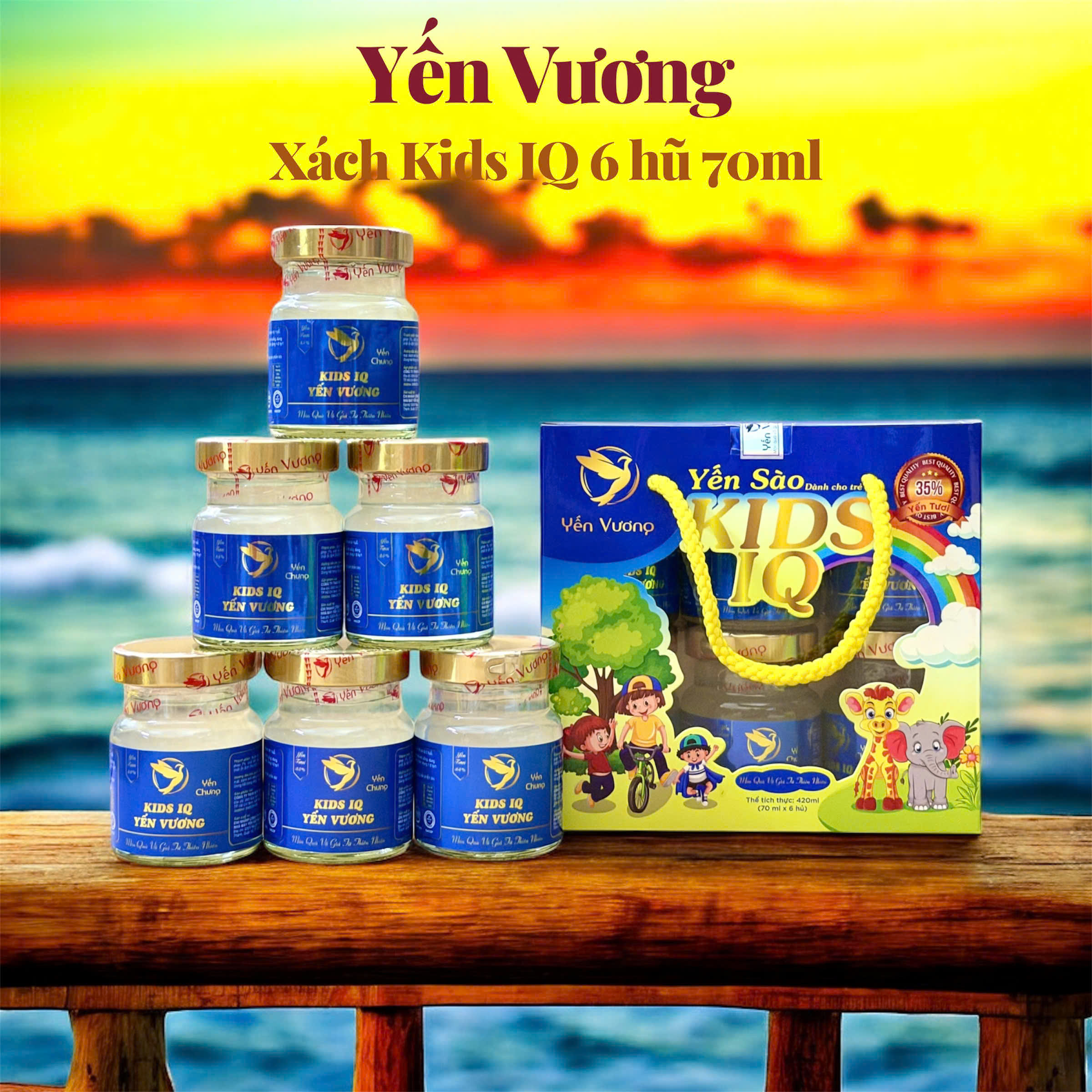 Lốc 6 hũ yến Vương 70ml Kids IQ